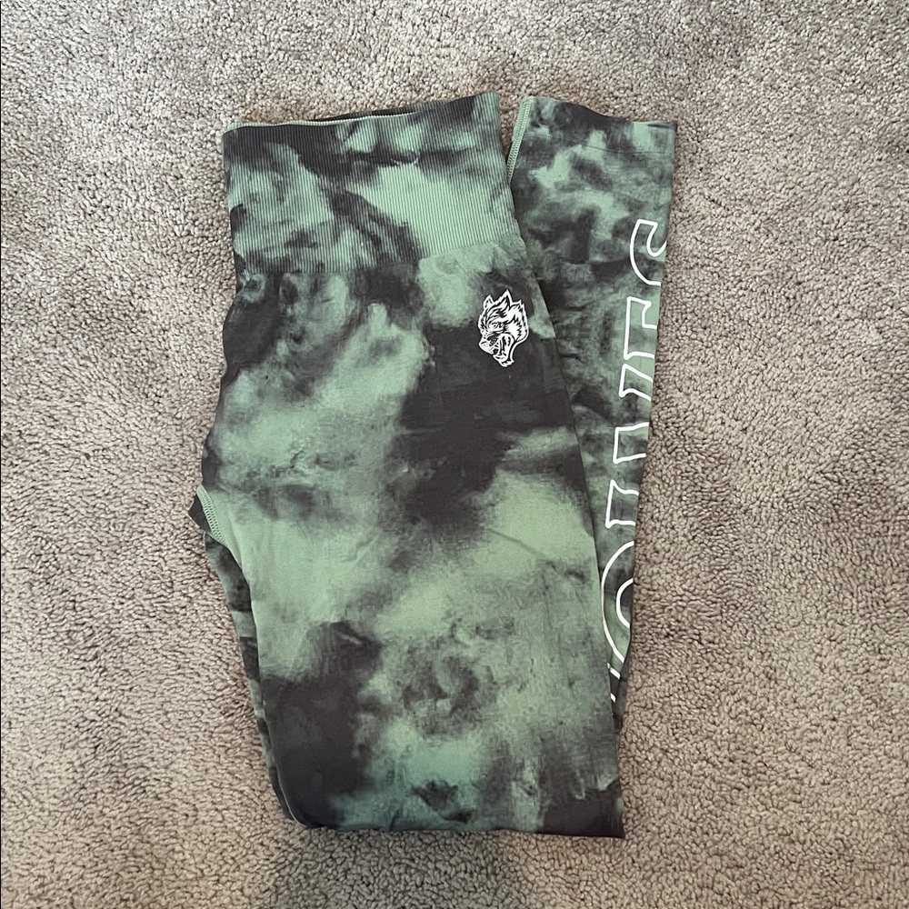 Darc Sport Green and Black Tie-Dye Leggings